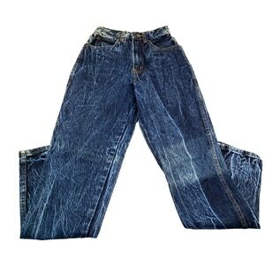 Vintage 80s Acid Wash Jeans Women's 2 Stefano High Rise Tapered Mom Jeans Cotton